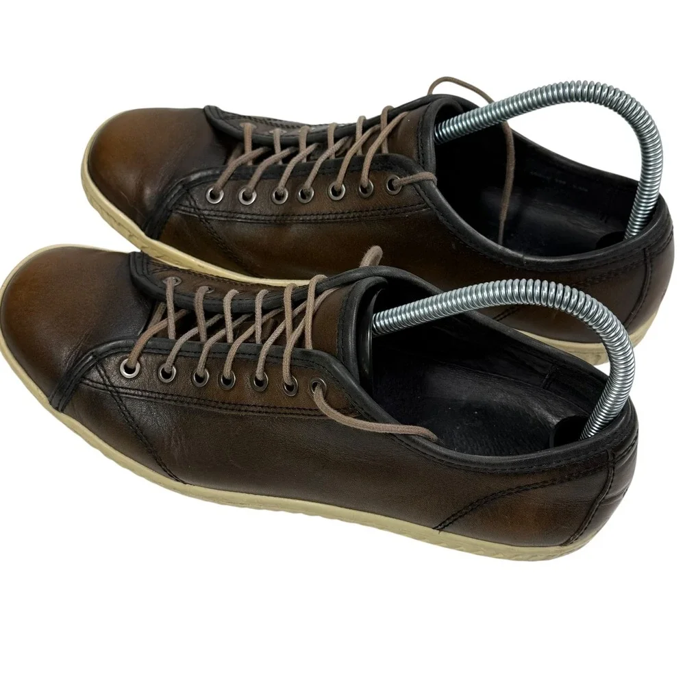 John Varvatos USA Reed Low Top Brown Leather Sneakers F2489T3B Mens‎ 8.5M